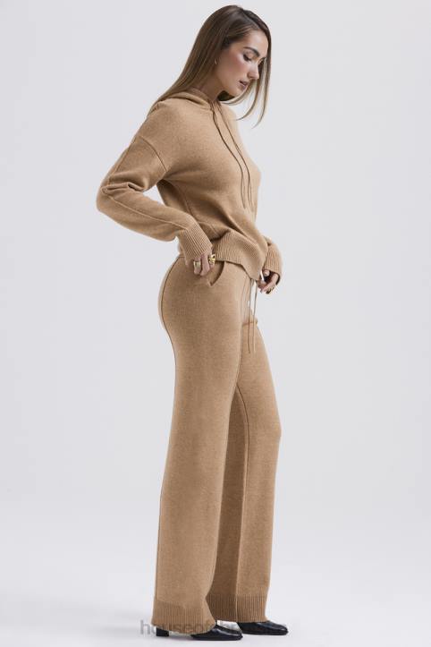 House of CB Spodnie Yalina Camel z kaszmirem modna odzież damska