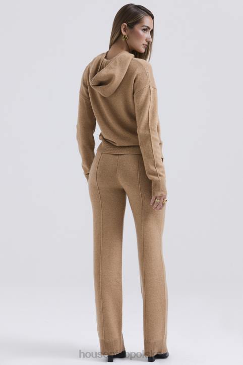 House of CB Spodnie Yalina Camel z kaszmirem modna odzież damska