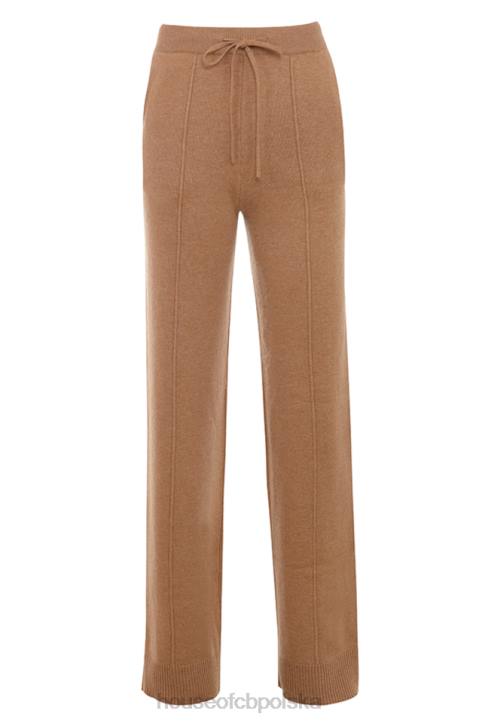 House of CB Spodnie Yalina Camel z kaszmirem modna odzież damska