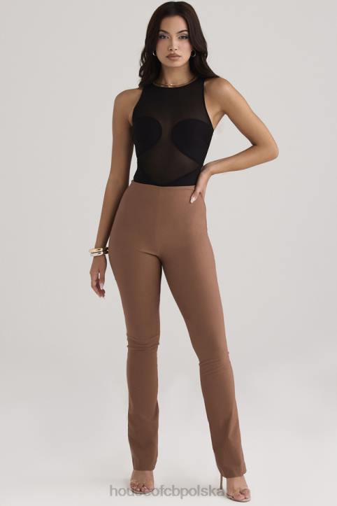 House of CB Spodnie z wysokim stanem laurowe modne i eleganckie