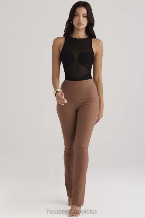 House of CB Spodnie z wysokim stanem laurowe modne i eleganckie