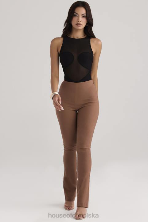 House of CB Spodnie z wysokim stanem laurowe modne i eleganckie
