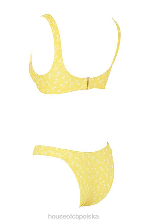 House of CB Mariposa żółto-białe bikini kwiatowy nadruk idealne na plażę