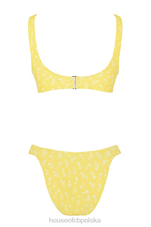 House of CB Mariposa żółto-białe bikini kwiatowy nadruk idealne na plażę