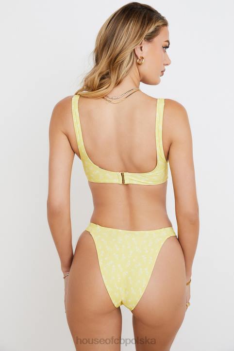 House of CB Mariposa żółto-białe bikini kwiatowy nadruk idealne na plażę
