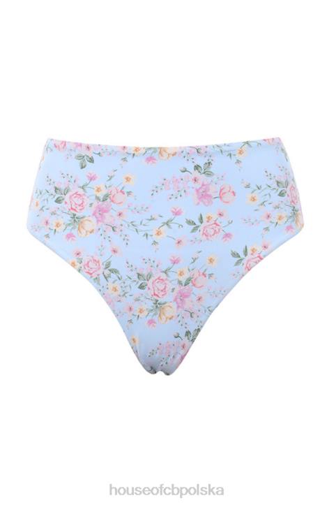 House of CB Niebieskie Kwiatowe Bikini Marszczone Perdita 4PND1246