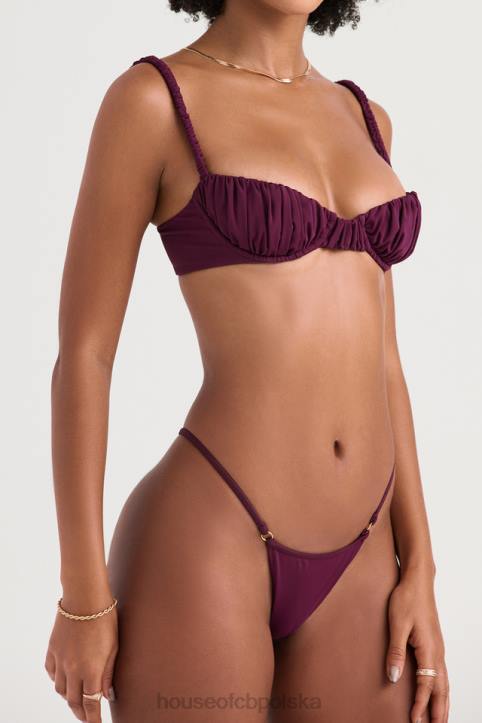 House of CB Stringi Wysoki Stan Ravello Prune Modny Bikini Dół