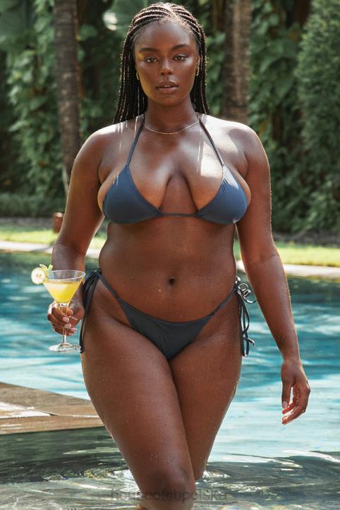 House of CB Dół bikini wiązany głęboki błękit Santorini modny styl