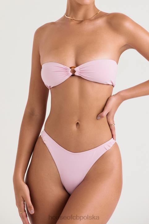 House of CB Kwiatowy Bandeau Bikini Medea Różowy Stylowy Strój Kąpielowy