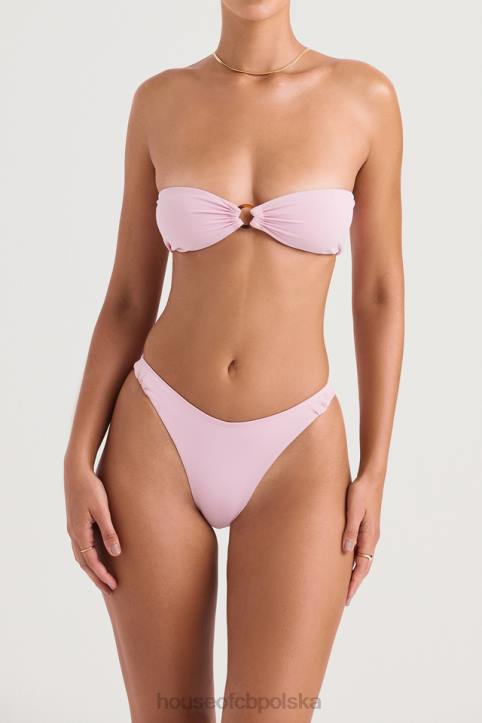 House of CB Kwiatowy Bandeau Bikini Medea Różowy Stylowy Strój Kąpielowy