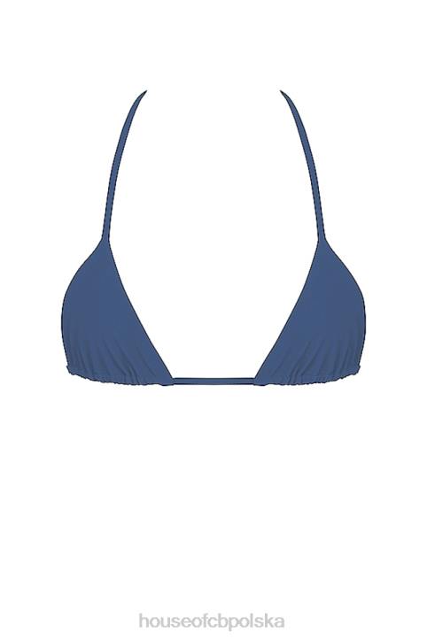 House of CB Góra bikini głęboki błękit wiązana na szyi stylowa moda