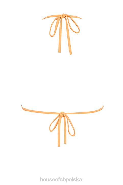 House of CB Jasnopomarańczowa bikini wiązana na szyi modny top