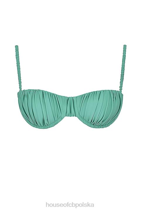House of CB Eukaliptusowa Marszczona Góra Bikini Cassis Stylish Moda
