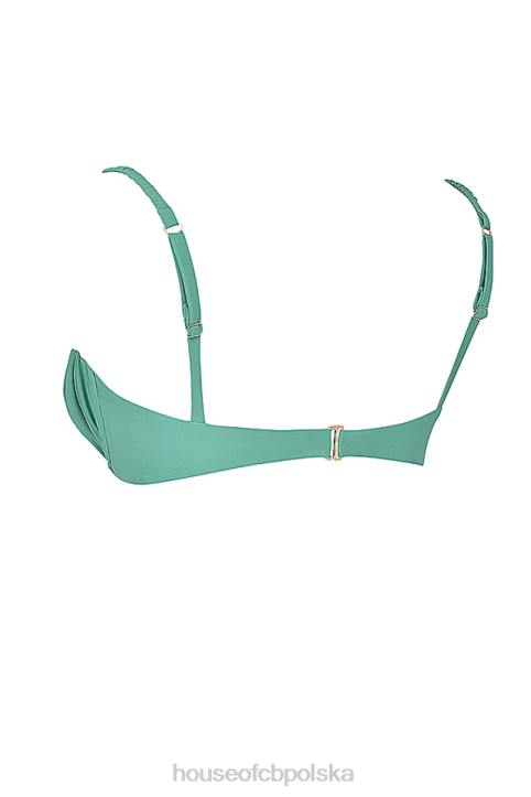 House of CB Eukaliptusowa Marszczona Góra Bikini Cassis Stylish Moda