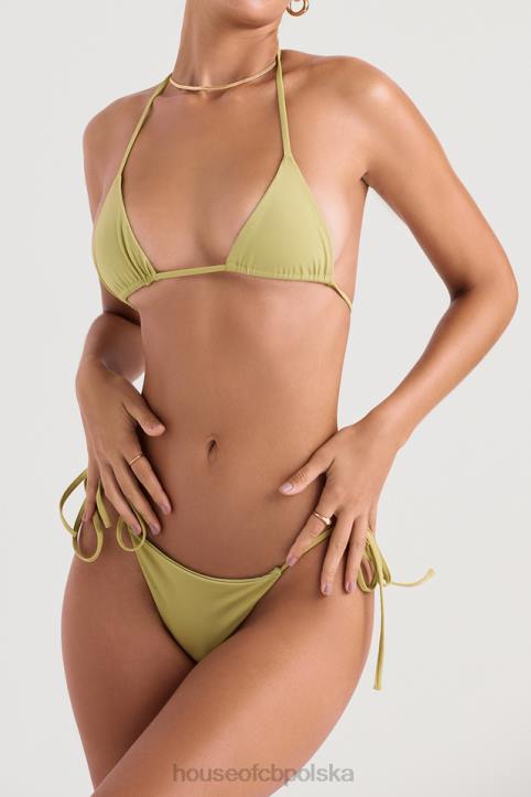 House of CB Oliwkowa bikini tropez wiązana na szyi modne i stylowe