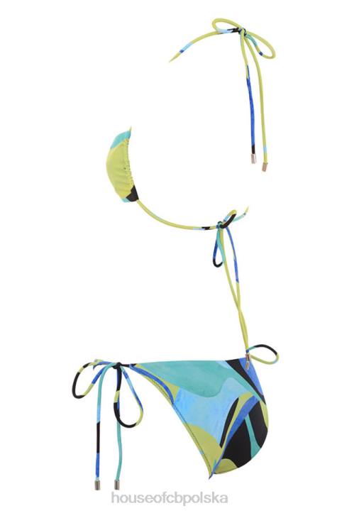House of CB Niebieskozielone bikini wiązane na szyi Isla Grande letnia moda plażowa