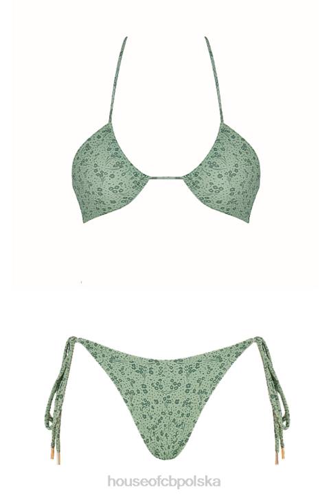 House of CB Zielone bikini odwrócony trójkąt lira stylowy modny