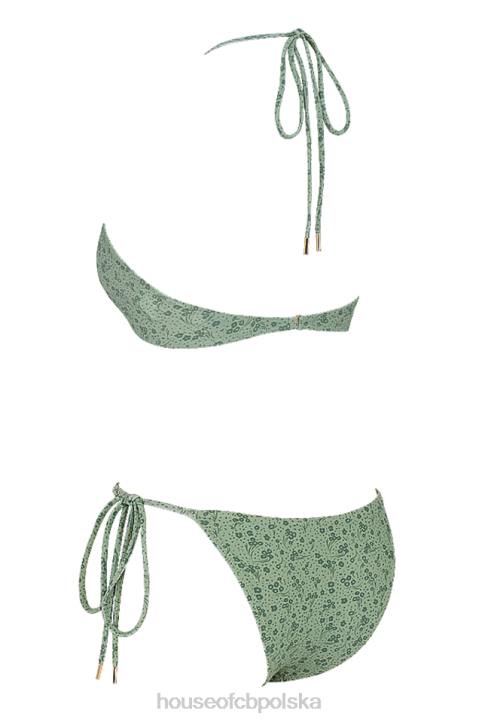 House of CB Zielone bikini odwrócony trójkąt lira stylowy modny