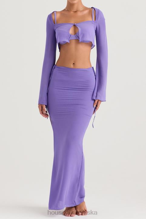 House of CB Fioletowy Top Marsylski Stylowy i Elegancki