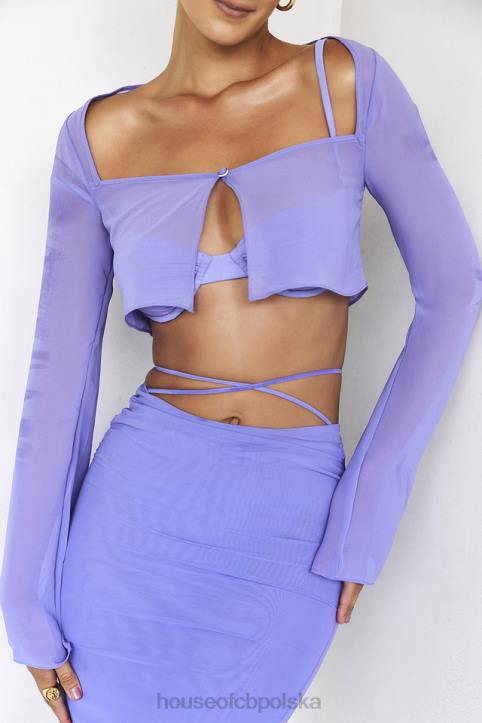 House of CB Fioletowy Top Marsylski Stylowy i Elegancki