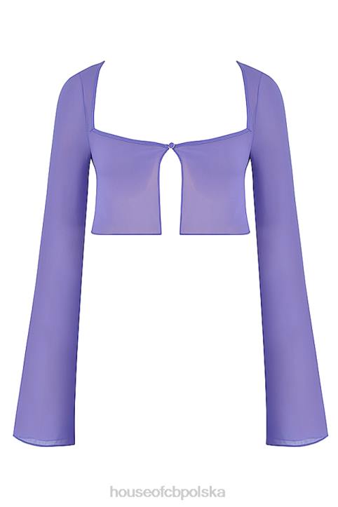 House of CB Fioletowy Top Marsylski Stylowy i Elegancki