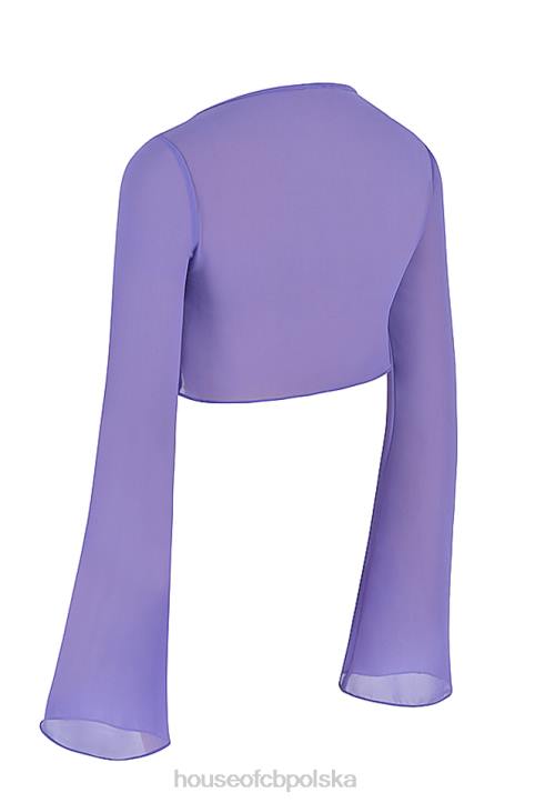 House of CB Fioletowy Top Marsylski Stylowy i Elegancki