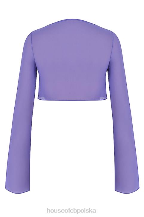 House of CB Fioletowy Top Marsylski Stylowy i Elegancki