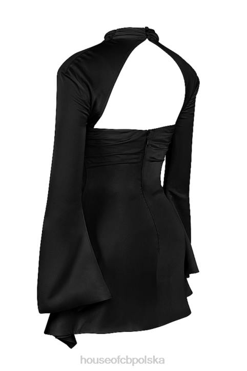 House of CB Czarna gorsetowa sukienka Toira modna elegancja