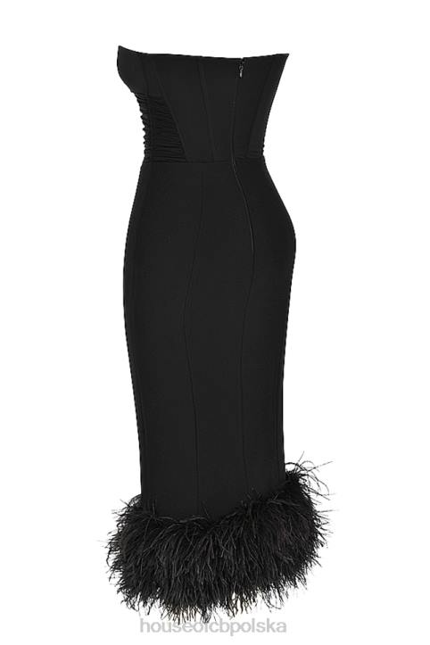 House of CB Fionula czarna sukienka gorsetowa bez ramiączek modna elegancka odzież