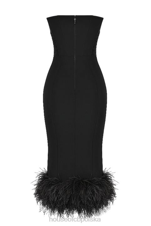 House of CB Fionula czarna sukienka gorsetowa bez ramiączek modna elegancka odzież