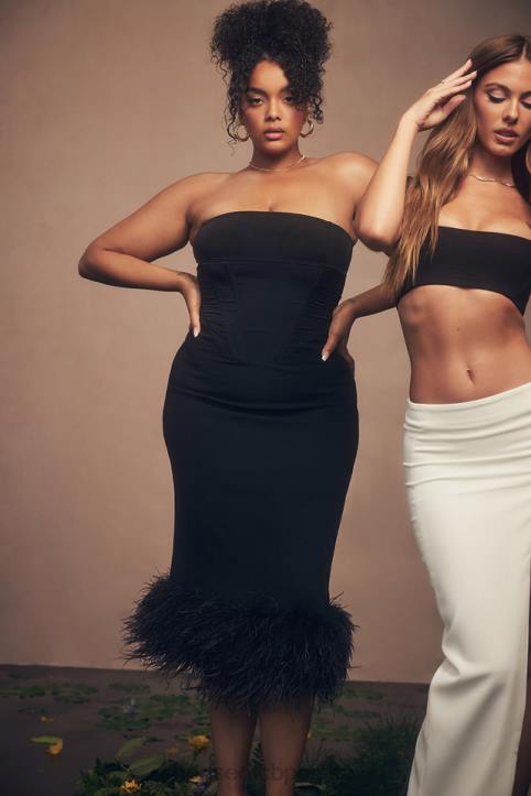 House of CB Fionula czarna sukienka gorsetowa bez ramiączek modna elegancka odzież