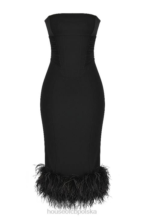 House of CB Fionula czarna sukienka gorsetowa bez ramiączek modna elegancka odzież