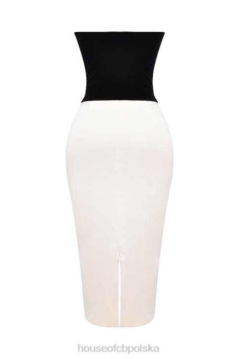 House of CB Gorsetowa Sukienka Czarno Kremowa Vintage 4PND112