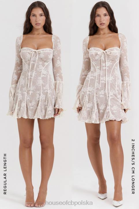 House of CB Kremowa Koronkowa Gorsetowa Sukienka Vintage Analissa 4PND170 Elegancja i Styl