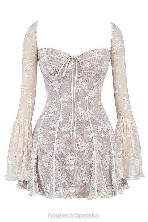 House of CB Kremowa Koronkowa Gorsetowa Sukienka Vintage Analissa 4PND170 Elegancja i Styl