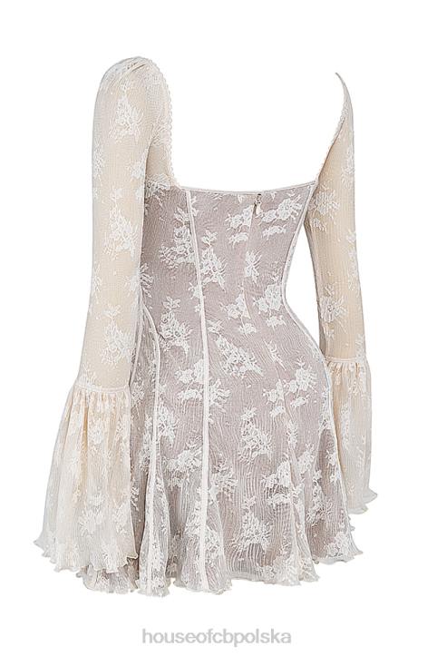 House of CB Kremowa Koronkowa Gorsetowa Sukienka Vintage Analissa 4PND170 Elegancja i Styl
