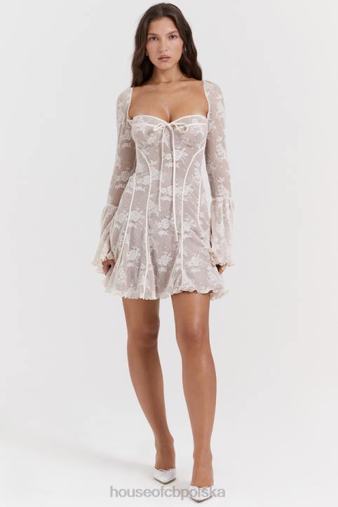 House of CB Kremowa Koronkowa Gorsetowa Sukienka Vintage Analissa 4PND170 Elegancja i Styl
