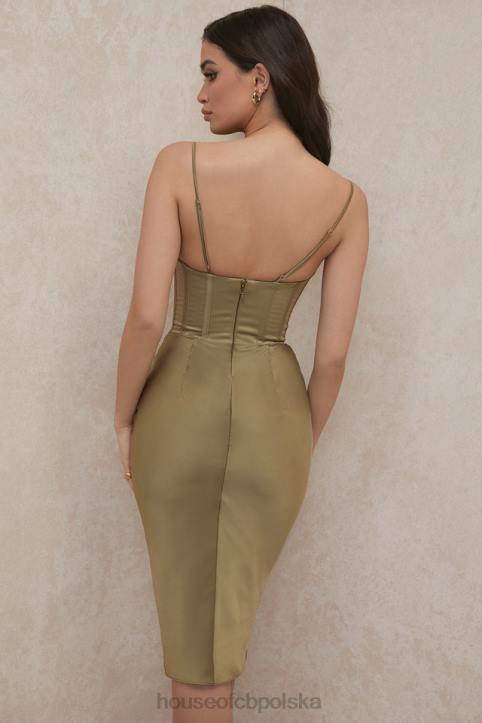 House of CB Oliwkowa Sukienka Gorsetowa Myrna Modny Styl