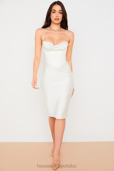 House of CB Myrna Sukienka Gorsetowa Kolor Kości Słoniowej Elegancka Moda
