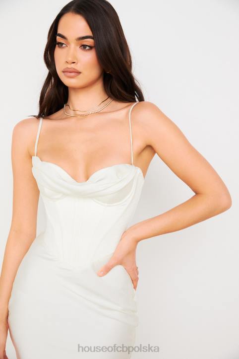 House of CB Myrna Sukienka Gorsetowa Kolor Kości Słoniowej Elegancka Moda