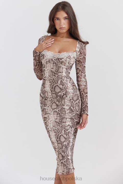 House of CB Seraphina Sukienka węża Czarne Eleganckie Modne