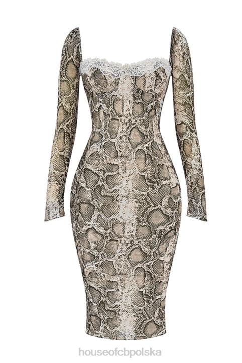 House of CB Seraphina Sukienka węża Czarne Eleganckie Modne