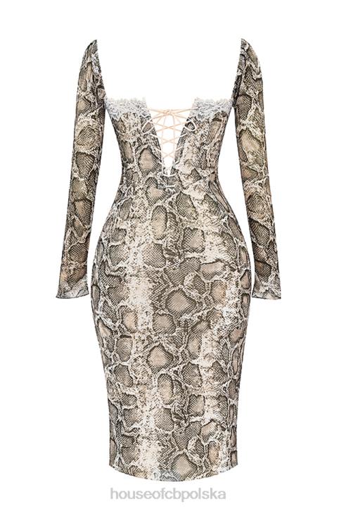 House of CB Seraphina Sukienka węża Czarne Eleganckie Modne