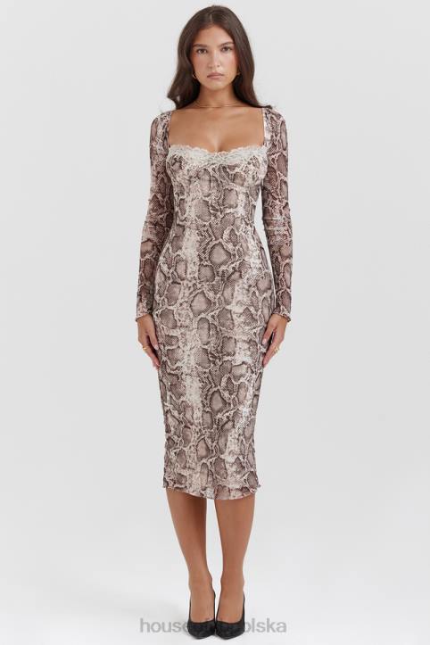House of CB Seraphina Sukienka węża Czarne Eleganckie Modne