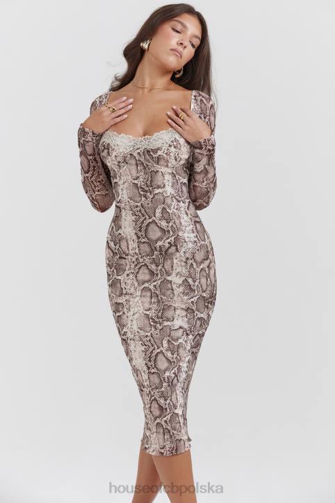 House of CB Seraphina Sukienka węża Czarne Eleganckie Modne