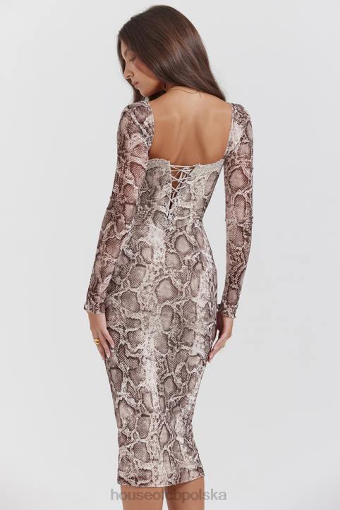 House of CB Seraphina Sukienka węża Czarne Eleganckie Modne