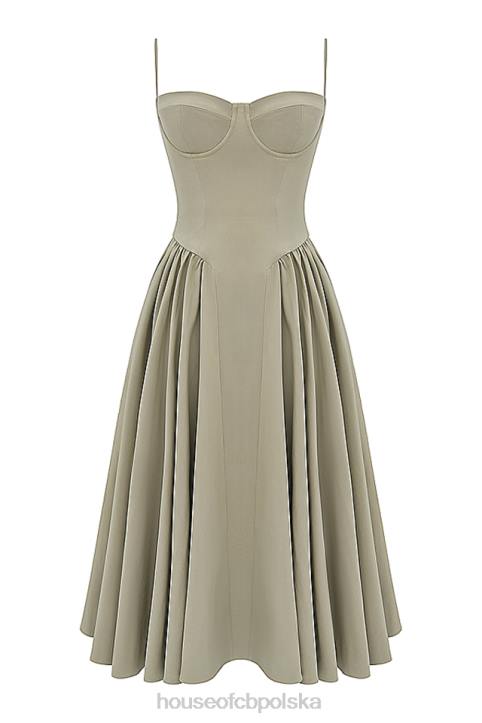 House of CB ciemnoszara gorsetowa sukienka przeciwsłoneczna modna elegancka