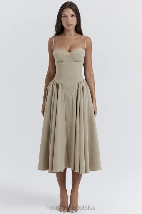 House of CB ciemnoszara gorsetowa sukienka przeciwsłoneczna modna elegancka