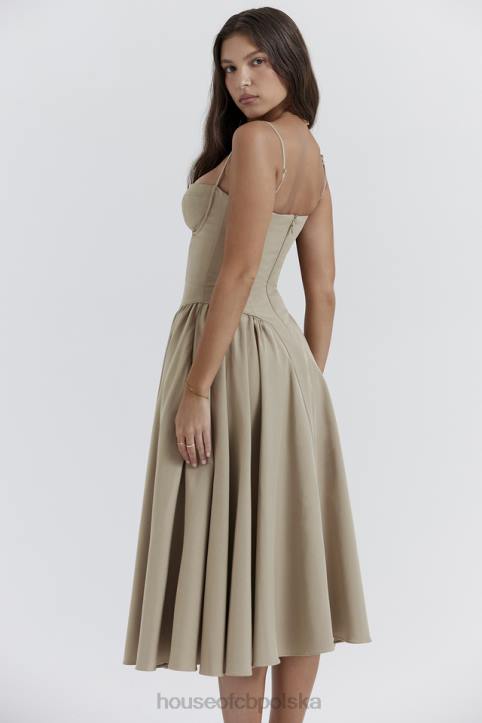 House of CB ciemnoszara gorsetowa sukienka przeciwsłoneczna modna elegancka
