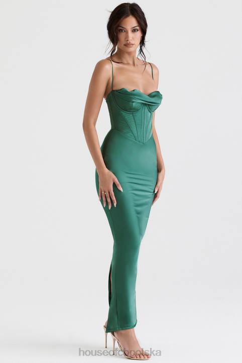 House of CB Charmaine Maxi Sukienka Gorsetowa Leśna Elegancja